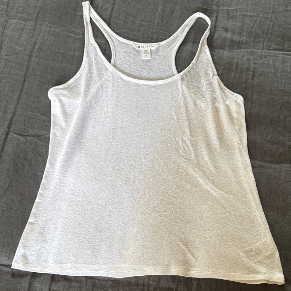 Athleta Women's White Linen  Tank Top